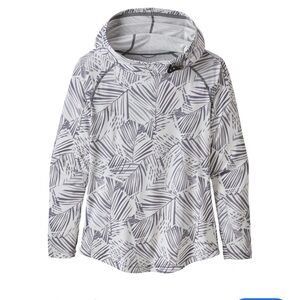 Patagonia Gray and White Capilene Hoodie